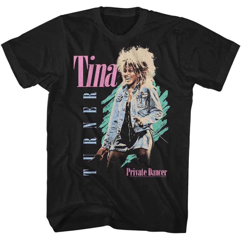 Tina Turner Pastel Retro Black T-Shirt